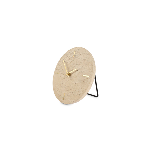  S|P Collection Tafelklok 20cm travertijn beige Zone