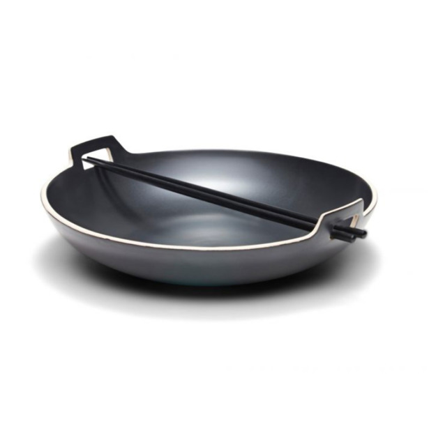 Salt & Pepper Kom 30xH8cm met eetstokset zwart Osara
