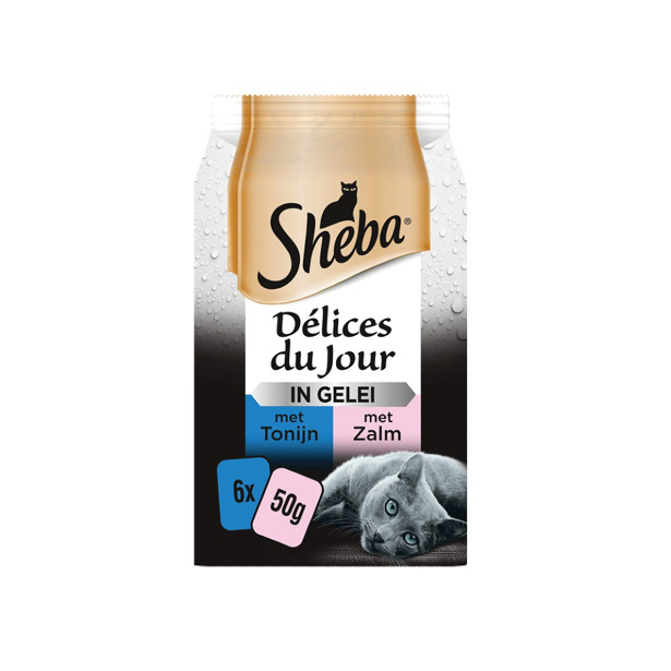 Sheba - Maaltijdzakjes Délices du Jour in Gelei (72 x 50gr)