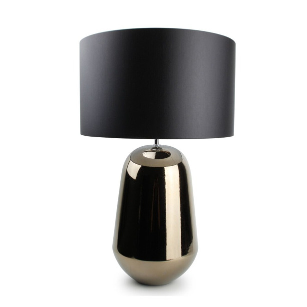 Salt & Pepper Schemerlamp 22xH62cm crackle gold kap zwart Lanor
