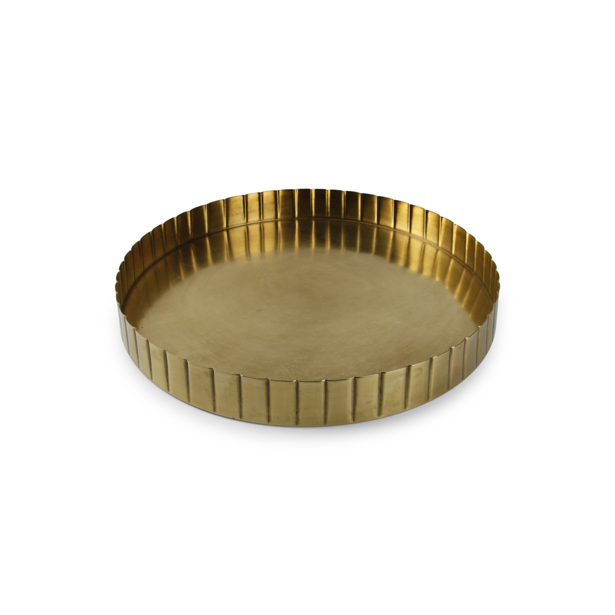 S|P Collection - Sierschaal 46xH5cm goud striped Servo