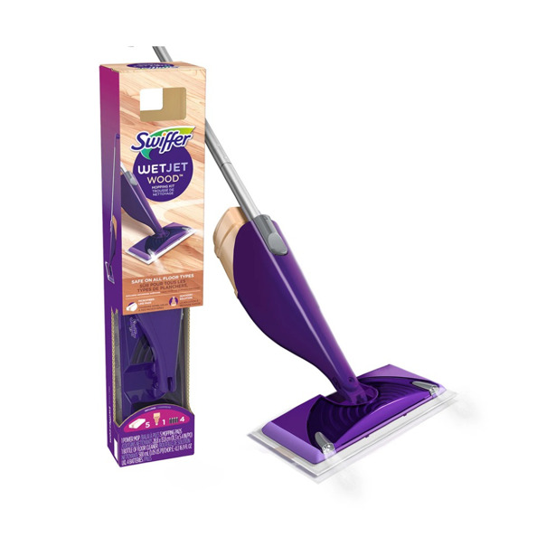 Swiffer - WetJet Wood Starterkit (Apparaat + 5 Doekjes + Liquid 500 ML + 4 x AA Batt.)