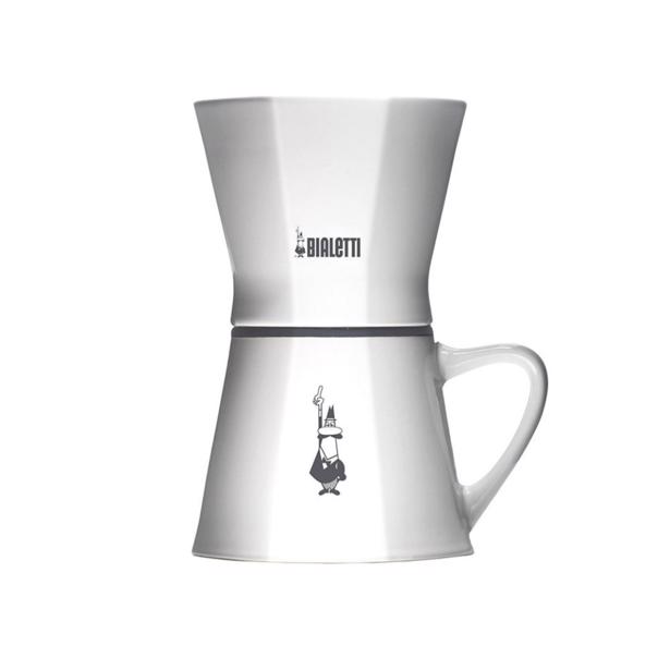 Bialetti Pour Over Filter met Tas Wit Porselein