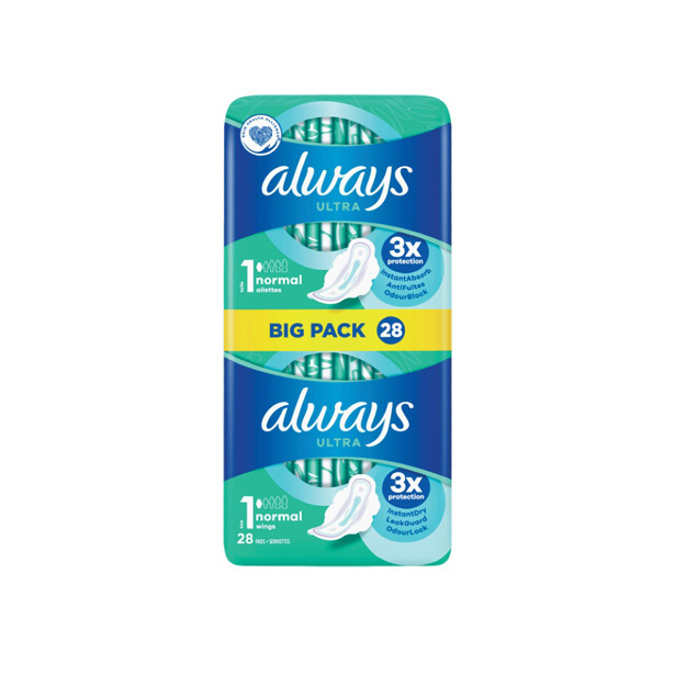 Always - Ultra Normal Maat 1 Maandverband met vleugels (12 x 28 stuks)