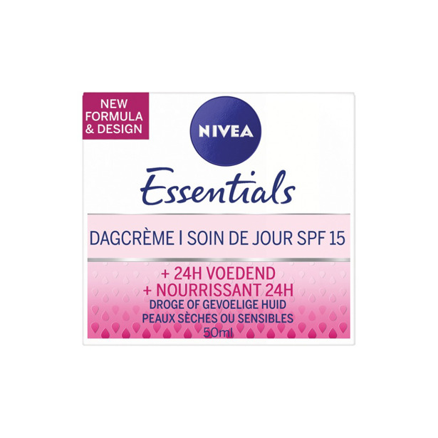 Nivea Essentials Dagcrème Hydraterend SPF15 voor Droge en Gevoelige Huid