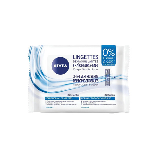 Nivea - Make-Up Remover Doekjes "3in1" Verfrissend 25 doekjes