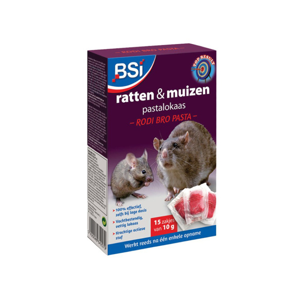 BSI Broma Kill tegen ratten en muizen 6 zakjes van 25 gr.