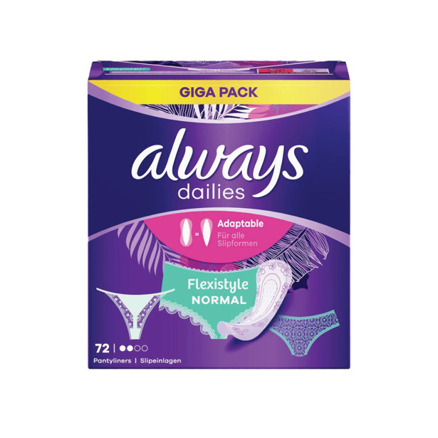 Always - Dailies Flexistyle Inlegkruisjes Normal (4 x 72 stuks) 