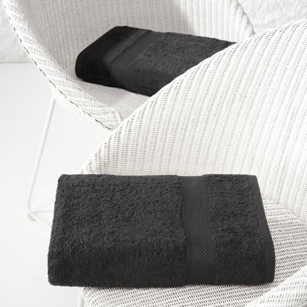 De Witte Lietaer - Douchelaken Stephanie Ebony 70x140cm (Set van 2 stuks)