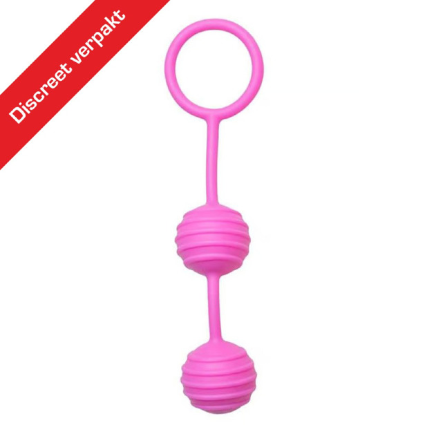 Easytoys - Vaginale Balletjes met Horizontale Ribbels Roze