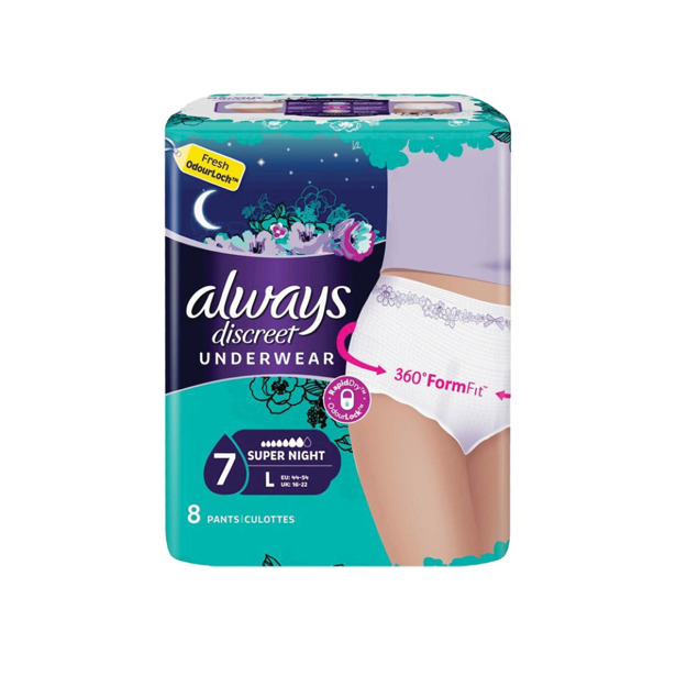 Always - Discreet Pants Super Night Large (2 x 8 stuks)