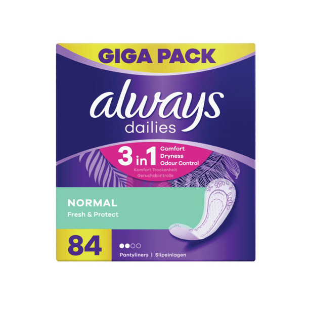 Always - Dailies Fresh & Protect Inlegkruisjes Normal (4 x 84 stuks)