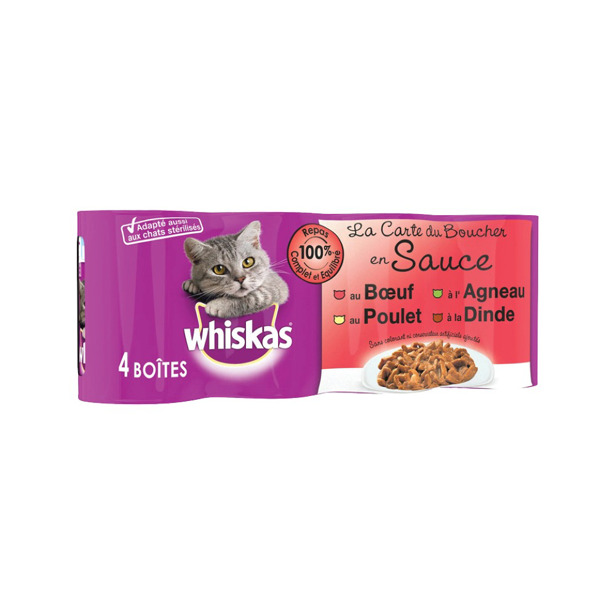 Whiskas - Natvoer Mixselectie Vlees in Blik (24 x 400gr)