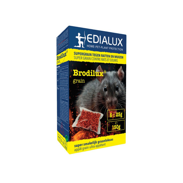 Edialux Brodilux Muizen en Rattenvergif Graan 150 gr.
