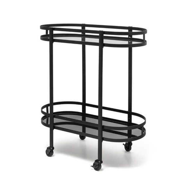 Salt & Pepper Serveerwagen 71x32xH79cm 2 lagen zwart Bar