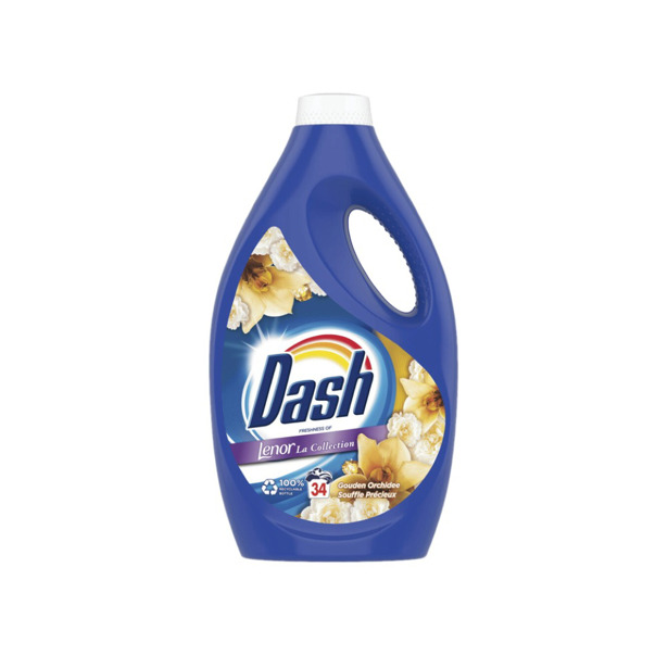 Dash - Met Lenor Gouden Orchidee Vloeibaar Wasmiddel (4 x 1,87L)