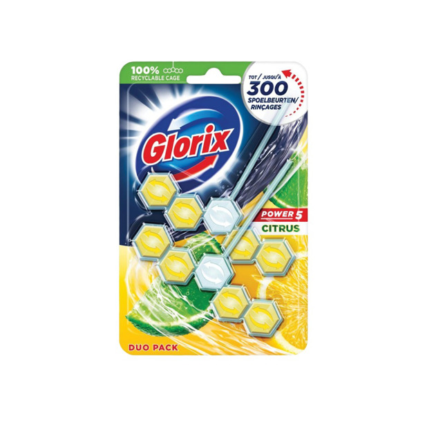 Glorix - WC-blokjes Power 5 met Limoen (14 x 55gr)