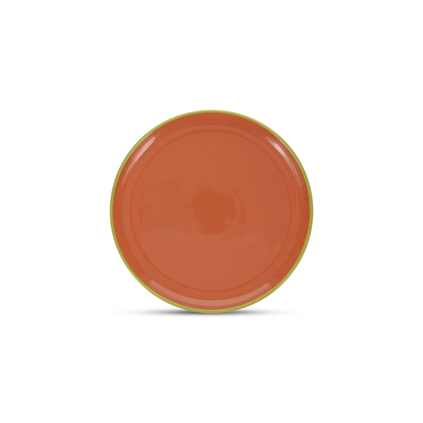 ONA - Plat bord 26xH2,5cm oranje/groen Duo (Set van 4)