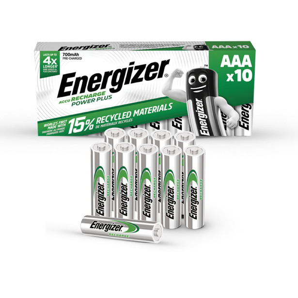 Energizer - 10 Oplaadbare Power Plus batterijen AAA / NH12 700 mAh 