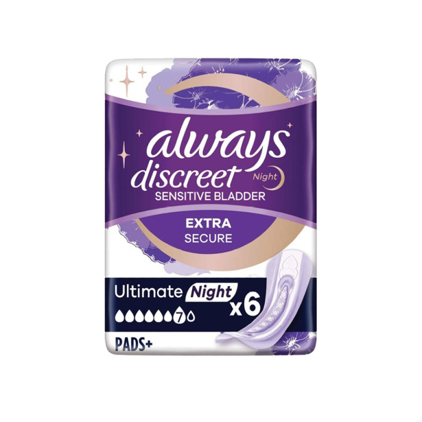 Always - Discreet Maandverband Ultimate Night Extra Size 7 (6 x 6 stuks)