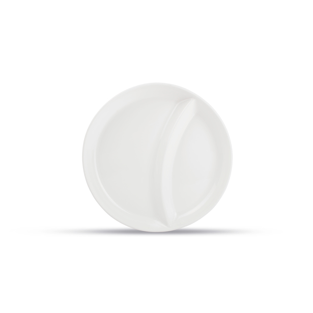 BonBistro - Verdeelbord 22,5cm 2 delen wit Care