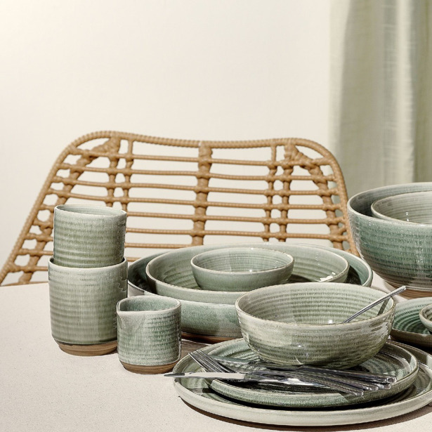 Salt & Pepper - Beker 37cl groen Cameo (Set van 4)