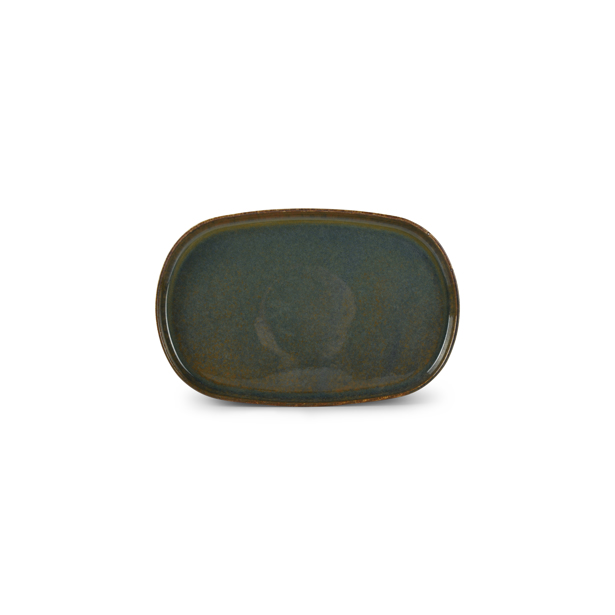 Bonbistro Plat bord 34x22xH2cm groen Pila (Set van 3)