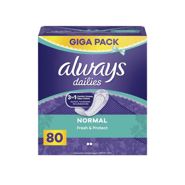 Always Dailies Fresh & Protect Normal Inlegkruisjes (4 x 80 stuks)