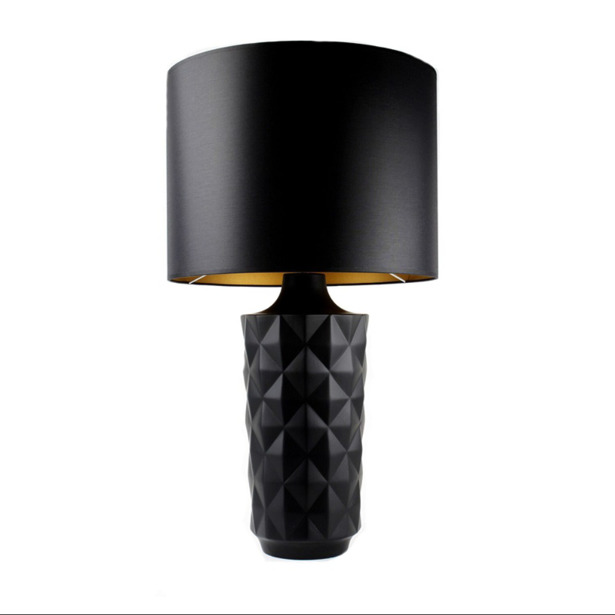 Salt & Pepper Lamp 70cm mat black with shade black-gold Facet