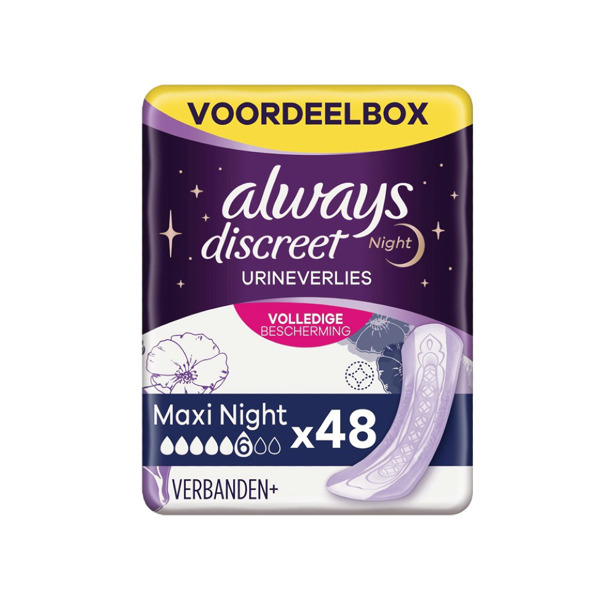 Always - Discreet Maxi Night (1 x 48 stuks)