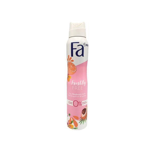 Fa - Deodorant Freshly Free - Grapefruit & Lychee (6 x 200ml)