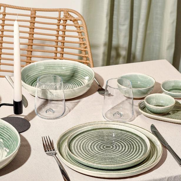 Salt & Pepper - Kom 8,5xH4cm groen Cameo (Set van 4)