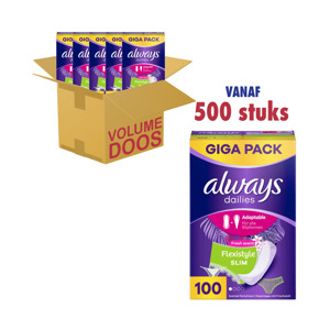Always Dailies Flexistyle Inlegkruisjes Slim Fresh Scent (5 x 100 stuks) 8001090737892