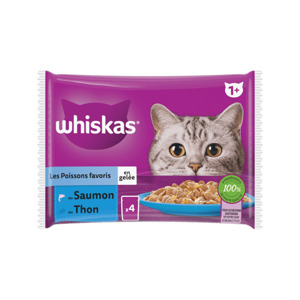 Whiskas Maaltijdzakjes Vis Selectie In Gelei 1+ jaar (104 x 100g) 3065890027978