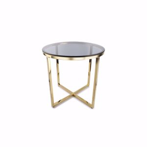 S|P Collection Bijzettafel 55xH55cm goud/smoked Rama 5410595722839