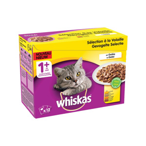 Whiskas Maaltijdzakjes Gevogelte Selectie In Gelei 1+ jaar (48 x 100g) 3065890035348
