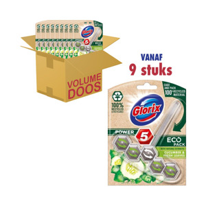 Glorix WC-blokjes Power 5 met Cucumber & Fresh Leaves (9 x 55gr) 8717163783719