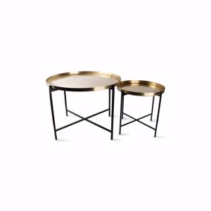 S|P Collection Bijzettafel geborsteld goud Patio - set/2 5410595735907