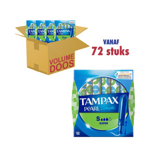 Tampax Pearl Compak Super Tampons (4 x 18 stuks) 8006540562871