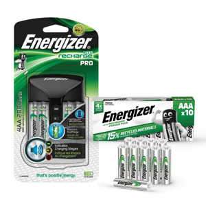 Energizer Combopack Oplader Energizer Pro Charger AC + 10-pack Oplaadbare Power Plus batterijen AAA  9508558198657