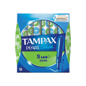 Tampax Pearl Compak Super Tampons (4 x 18 stuks) 8006540562871