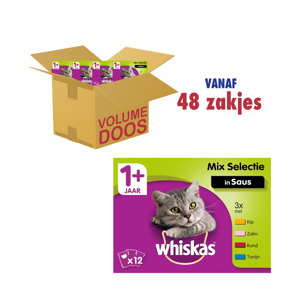 Whiskas Maaltijdzakjes Mix Selectie In Saus 1+ jaar (48 x 100g) 4008429082917