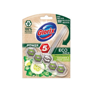 Glorix WC-blokjes Power 5 met Cucumber & Fresh Leaves (9 x 55gr) 8717163783719