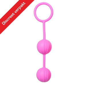 Easytoys Vaginale Balletjes met Verticale Ribbels Roze 8718627522028